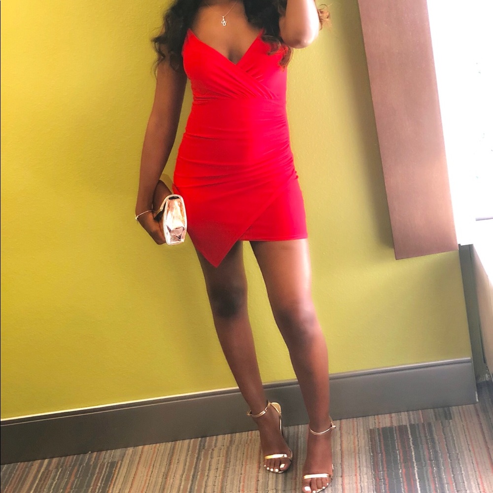 Red slinky dress